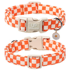UP URARA PUP orange picnic pattern collar for stylish seasonal photos