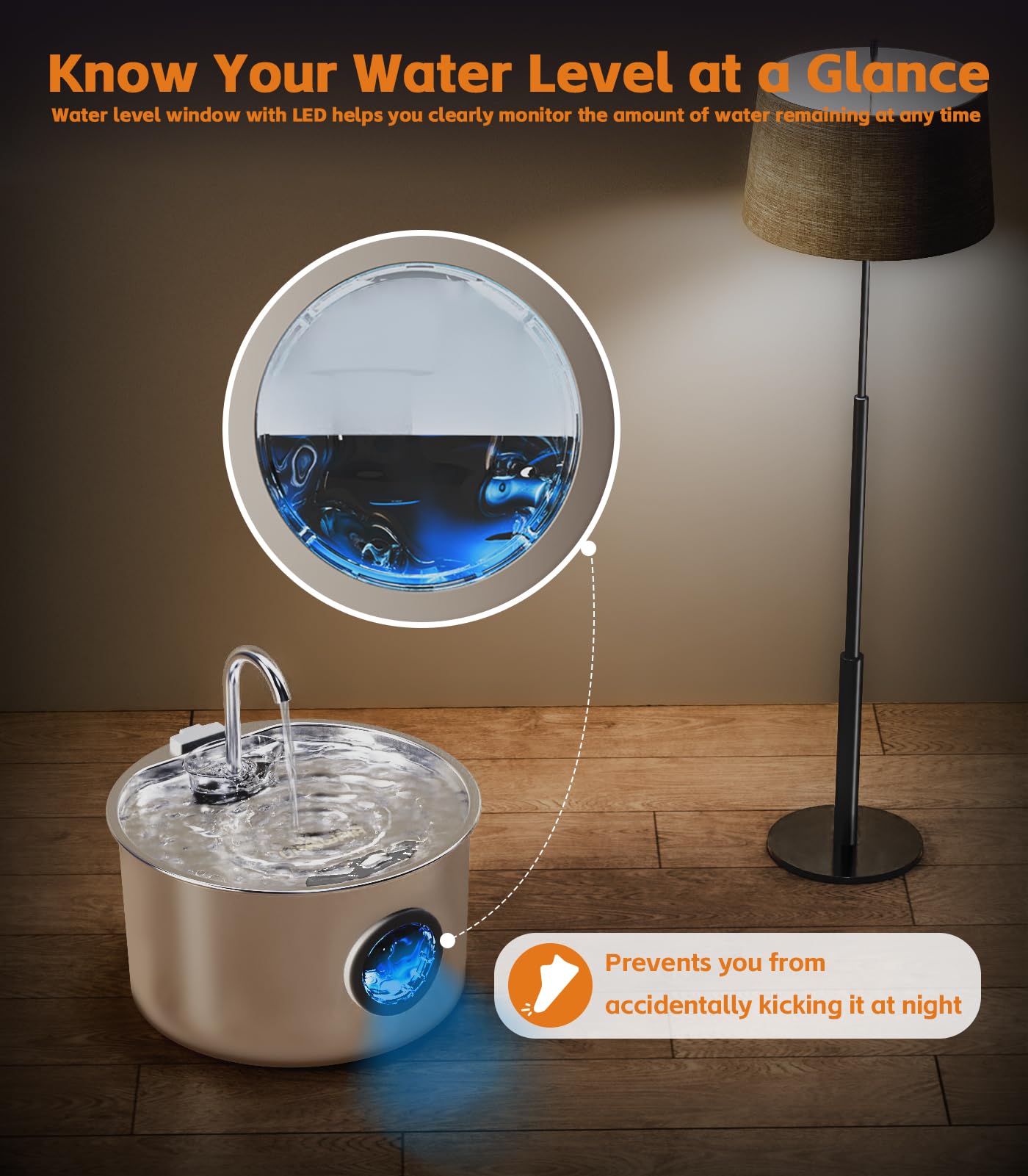 UPAWPIA 3.2L capacity keeps pets hydrated between refills