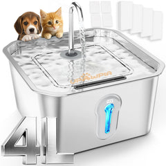 UPAWPIA cat water fountain 4L capacity keeps pets hydrated with easy refill.