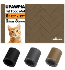 UPAWPIA pet food mat absorbent 12x20 top view reduces spills and keeps floors dry.