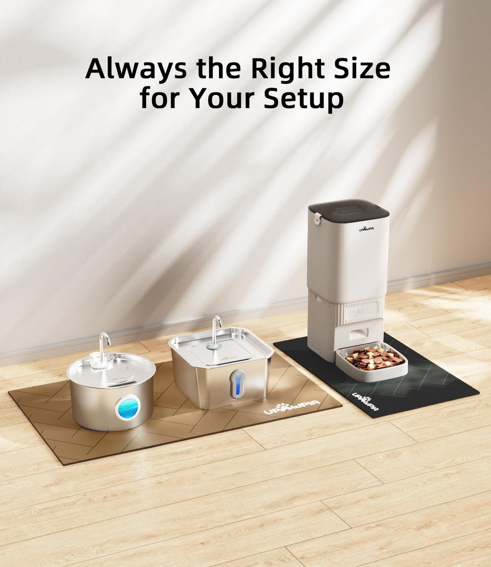 UPAWPIA pet food mat easy-clean-rinse makes quick upkeep simple.