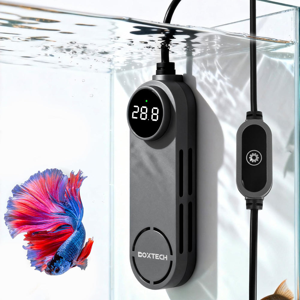 UPETTOOLS 50W heater with digital display for quick temperature checks in small tanks.