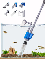 UPETTOOLS aquarium gravel cleaner assembly shows 6-in-1 setup for easy maintenance.
