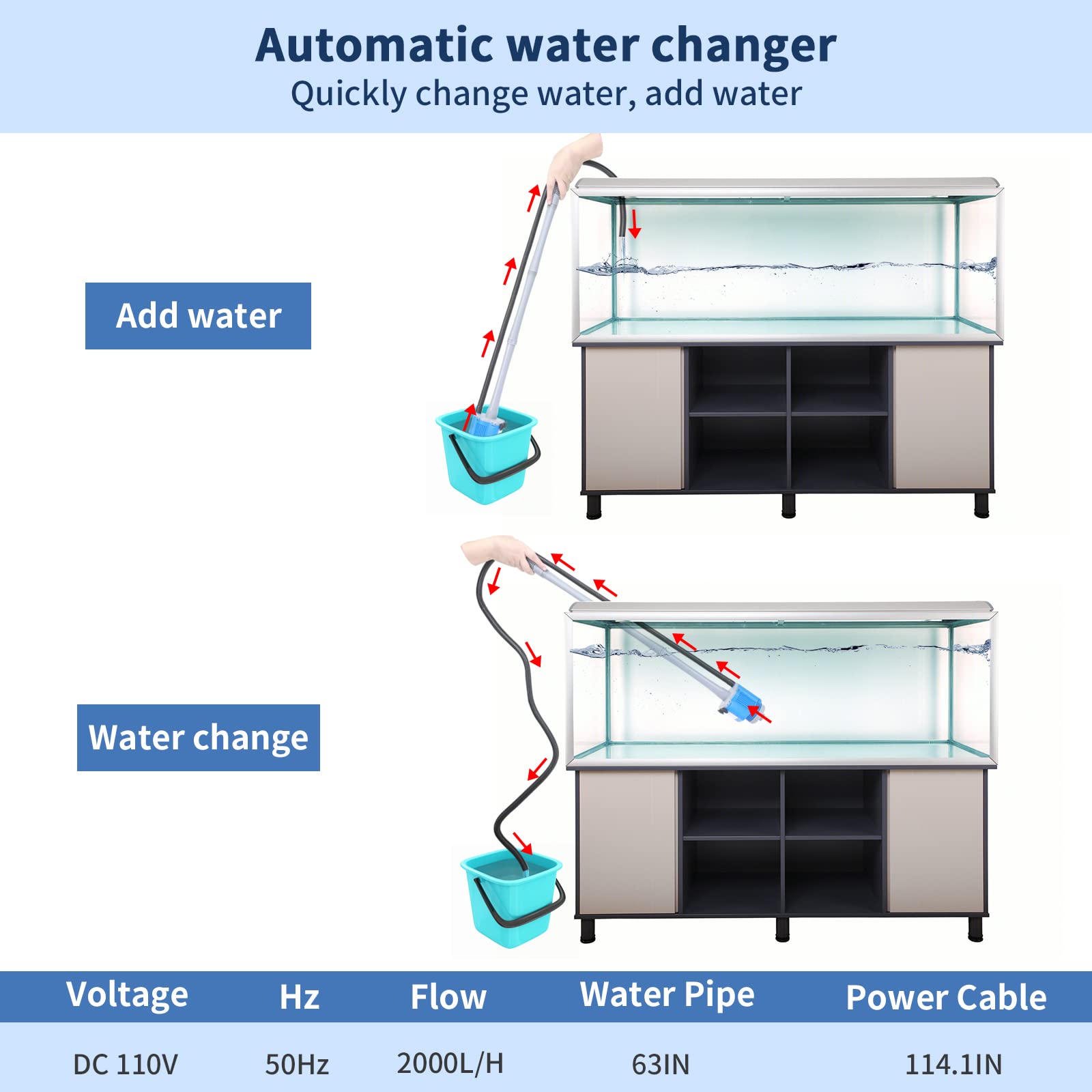 UPETTOOLS gravel cleaner removes debris and algae without disturbing beneficial bacteria.