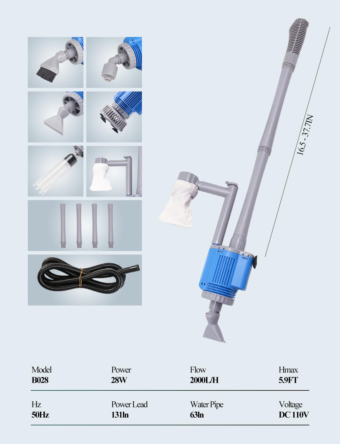 UPETTOOLS gravel cleaner supports freshwater and saltwater setups for versatile use.