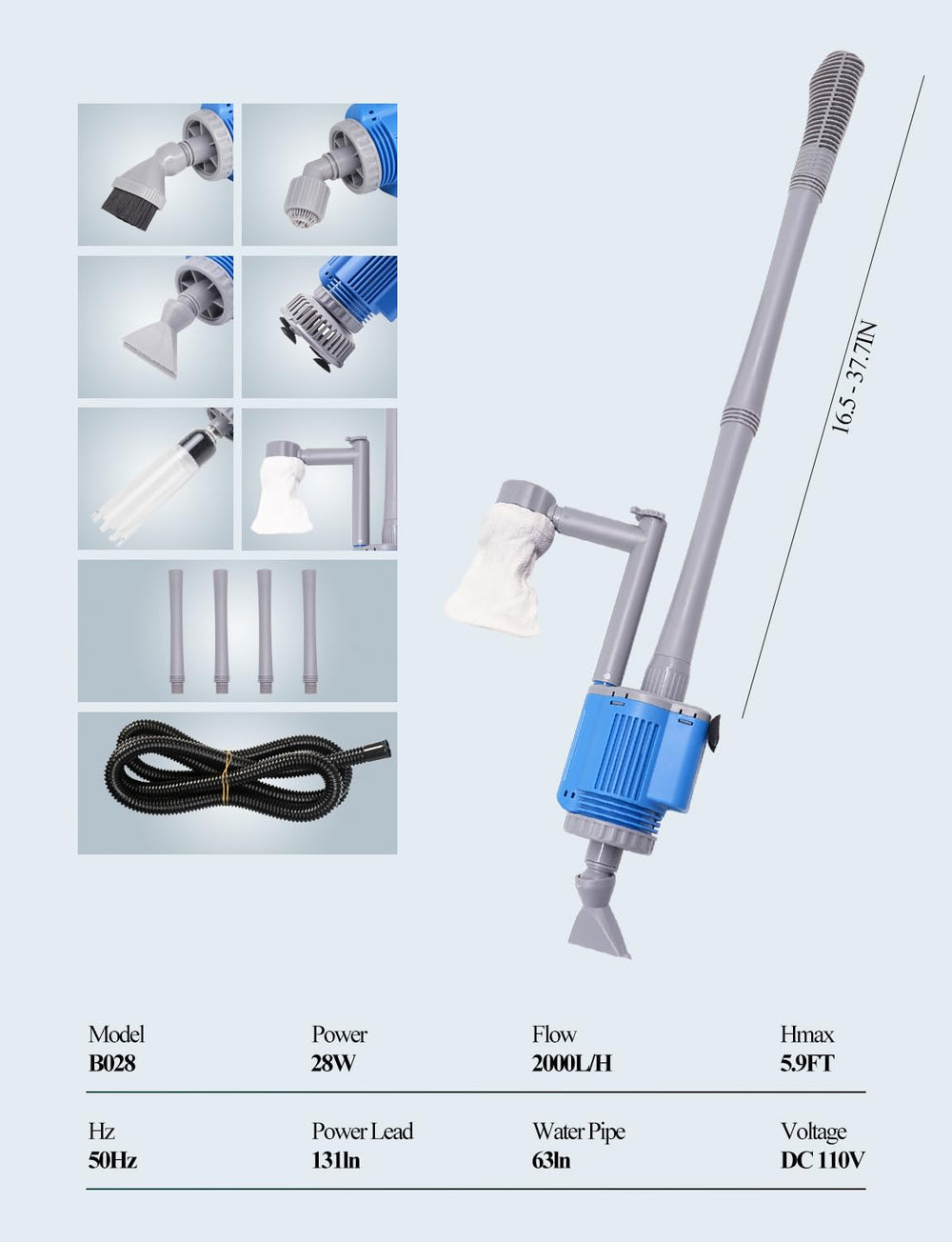 UPETTOOLS gravel cleaner supports freshwater and saltwater setups for versatile use.
