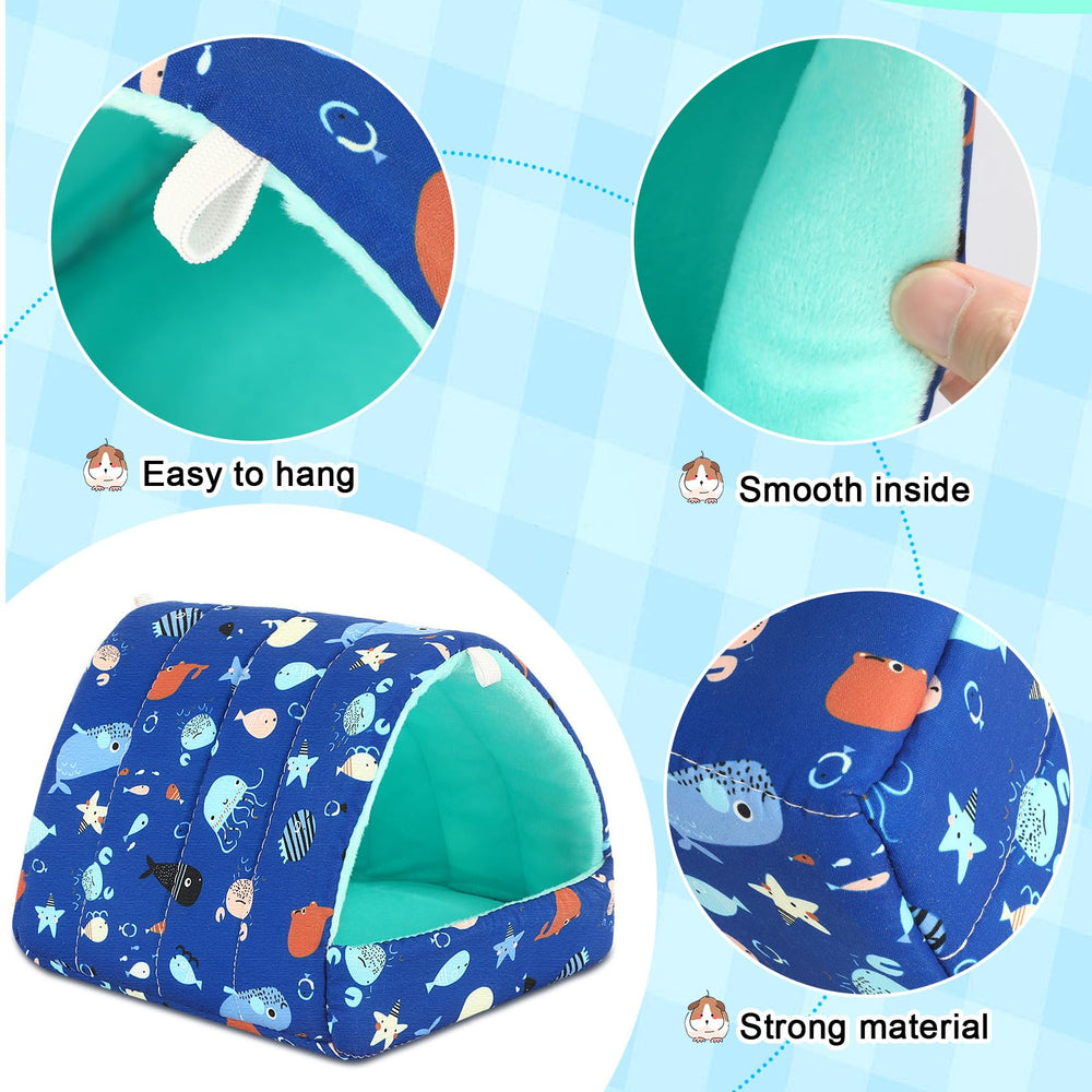 UPINS guinea pig bed house detachable pee pad for easy cleanup.