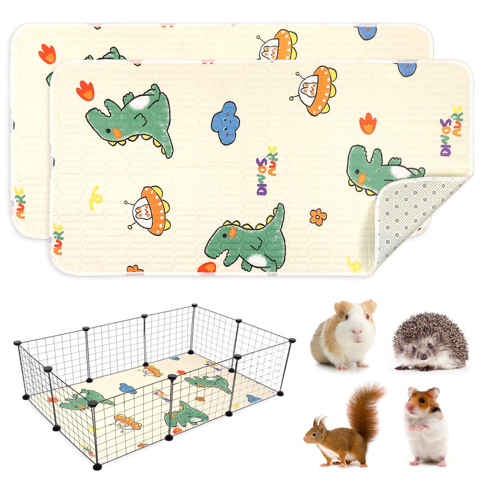 UPINS guinea pig pee pad two-piece set with quick absorption for clean cages.