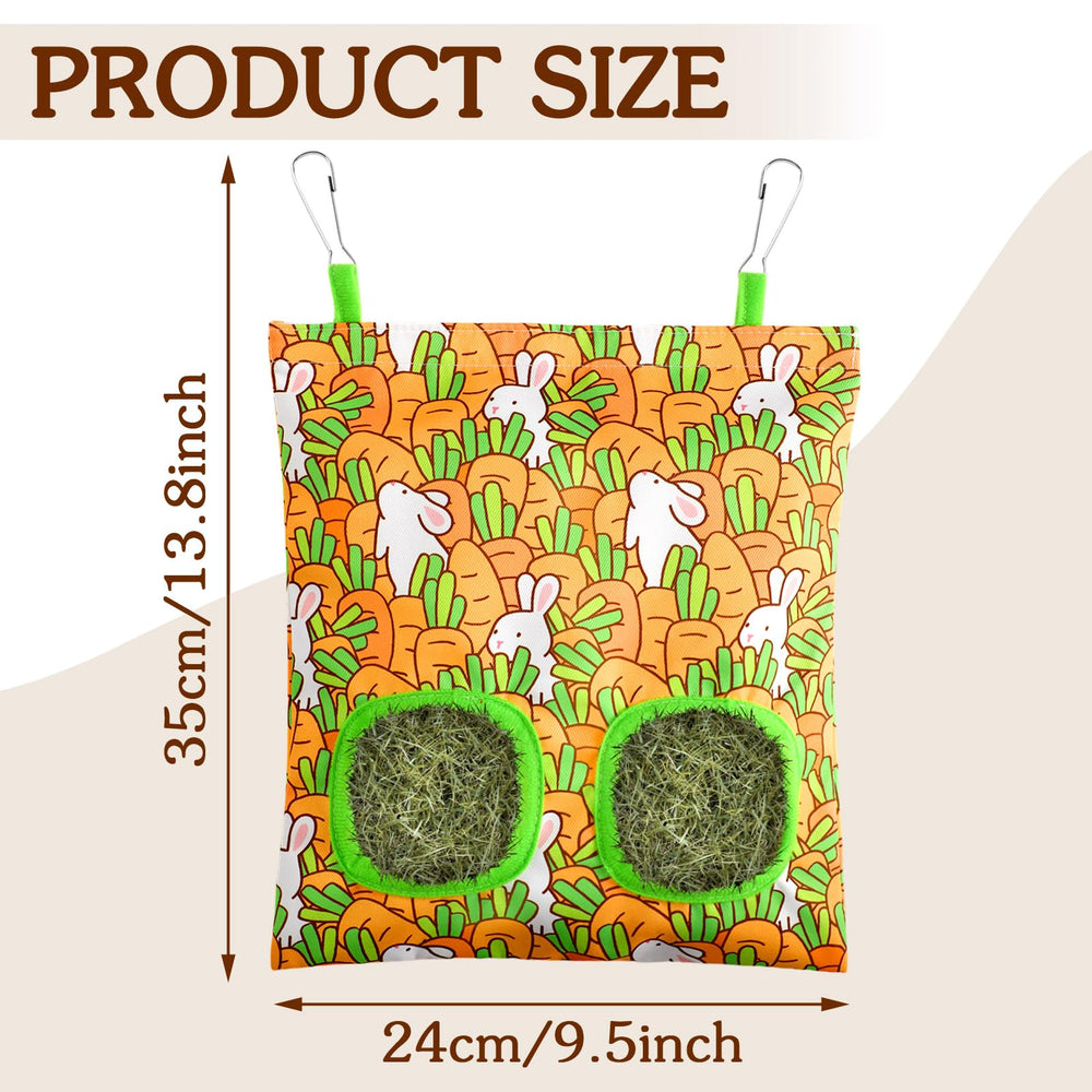 UPINS two-hole hay feeder keeps hay tidy and accessible in cages.
