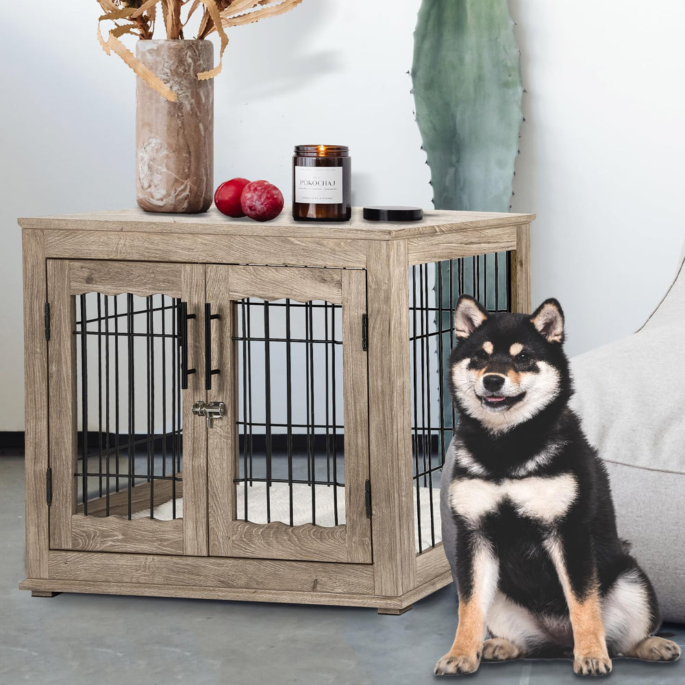 Upolana dog crate furniture detachable cushion allows quick cleaning.