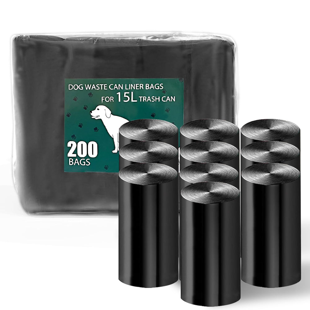 Uppcasir 200 black unscented dog waste bags roll perforation for quick changes