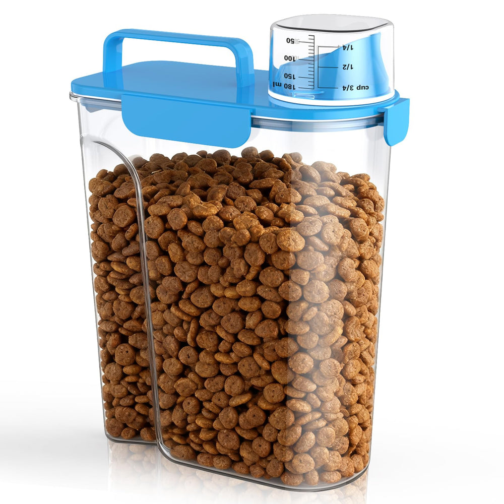 Uppetly airtight container with closed lid keeps kibble fresh and pest-free