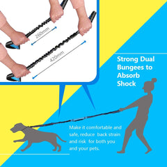 uppetly elastic-bungee-leash absorbs shocks up to 50 lb.