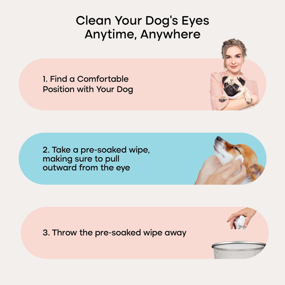 Uproot Clean tear-stain wipe in action removing discharge and stains safely