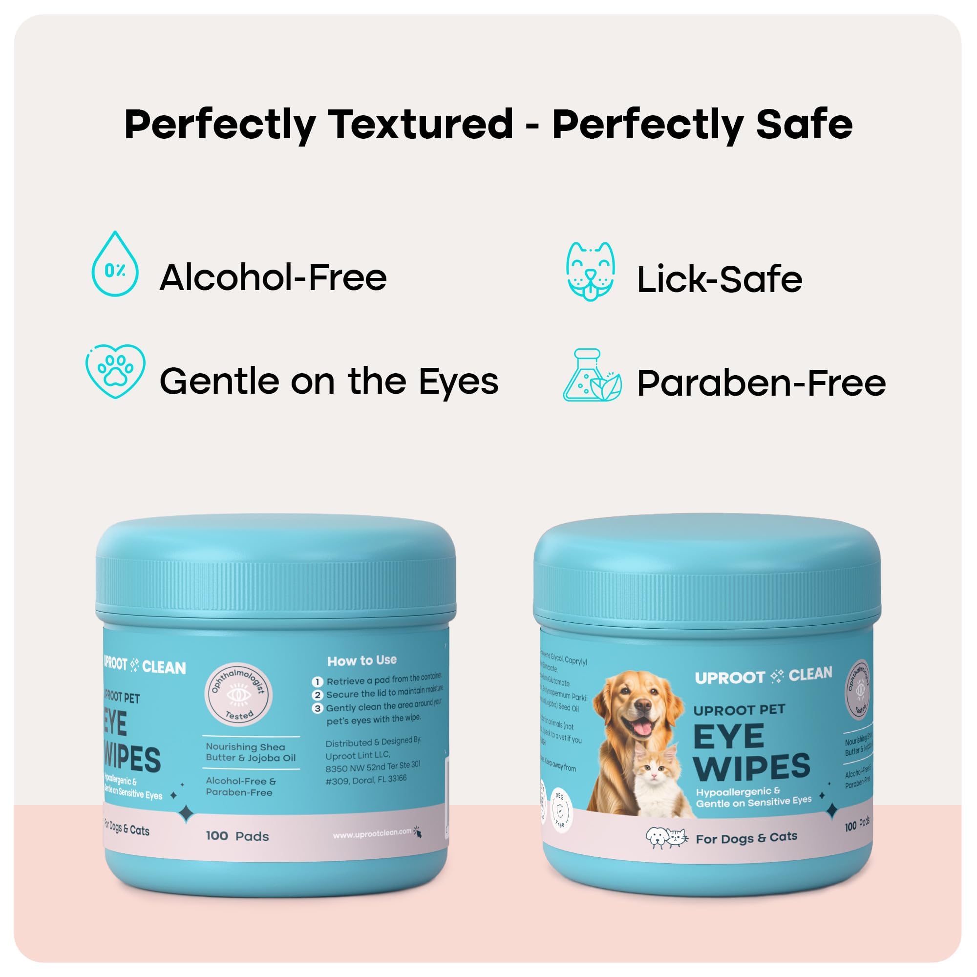 Uproot Clean eye wipes for dogs reducing crusties and gunk buildup
