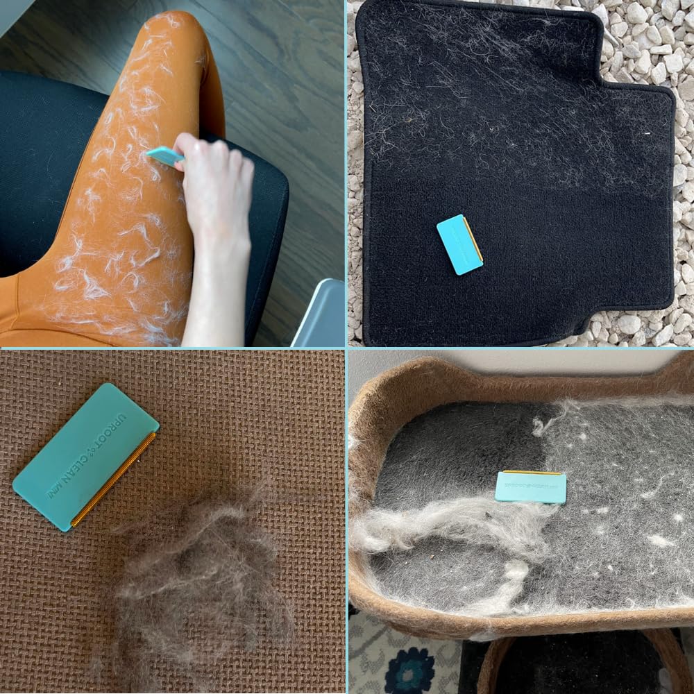 Uproot Clean Mini Pet Hair Remover pocket-sized storage for quick detangling trips.
