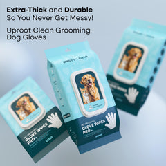 Uproot Clean QuickClean Gloves Pro full pack highlighting extra-thick wipes for heavy dirt.