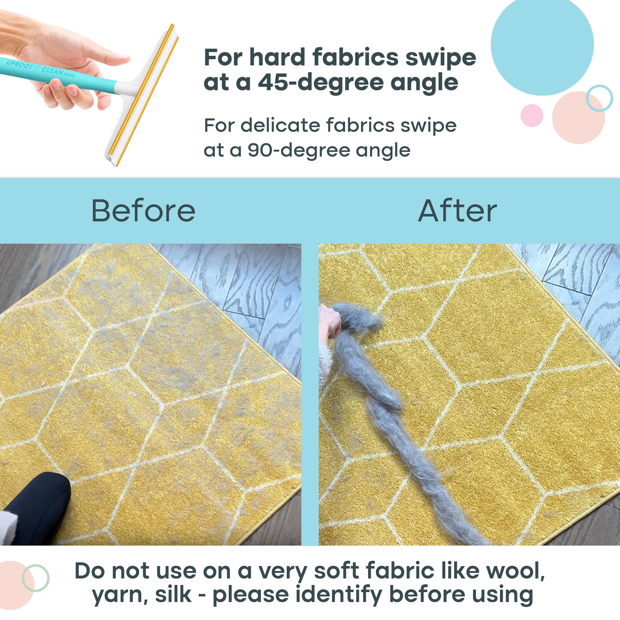 Uproot Cleaner Max reaches deep embedded hairs for thorough cleaning.