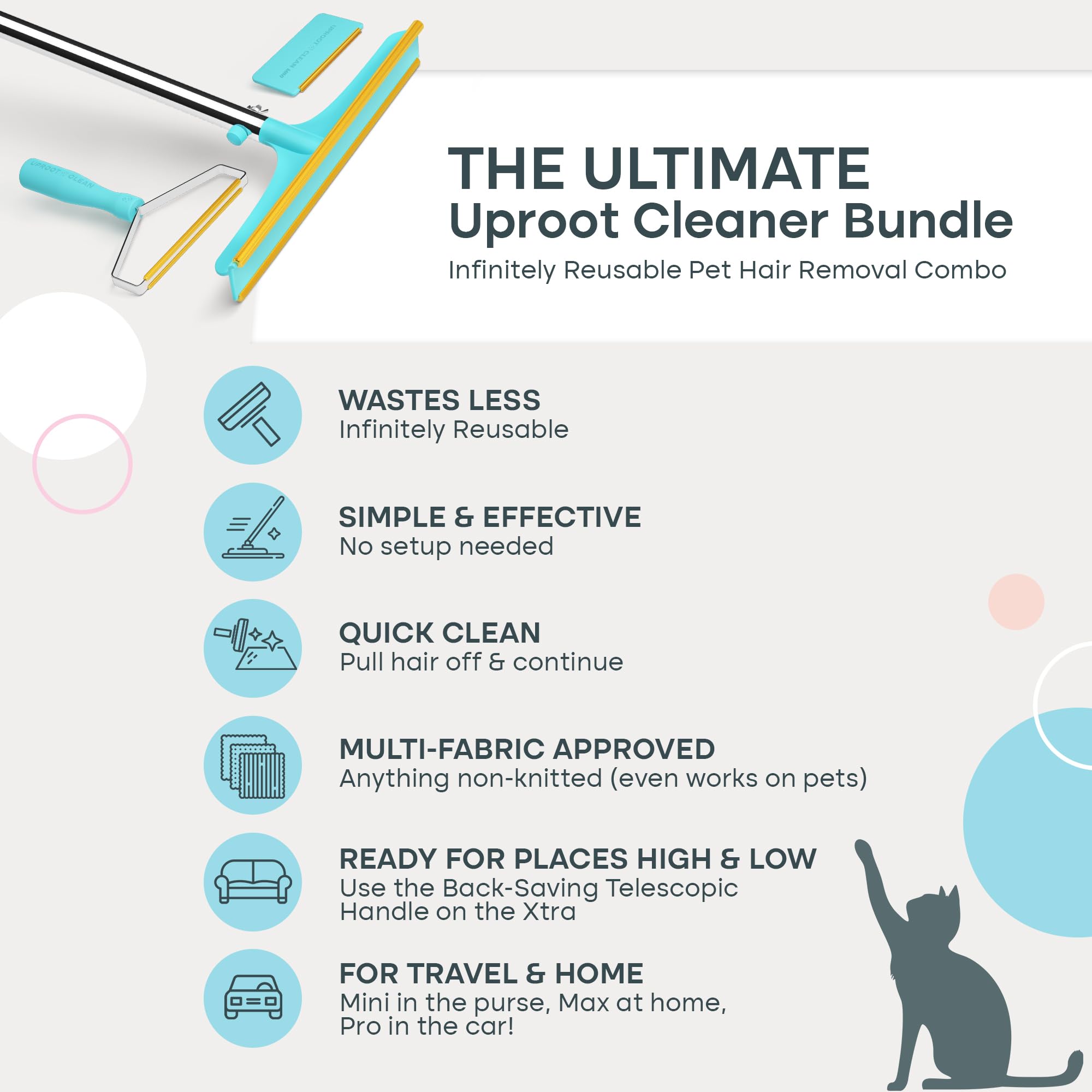 Uproot Cleaner Pro close-up shows multi-fabric edge protecting fabrics.