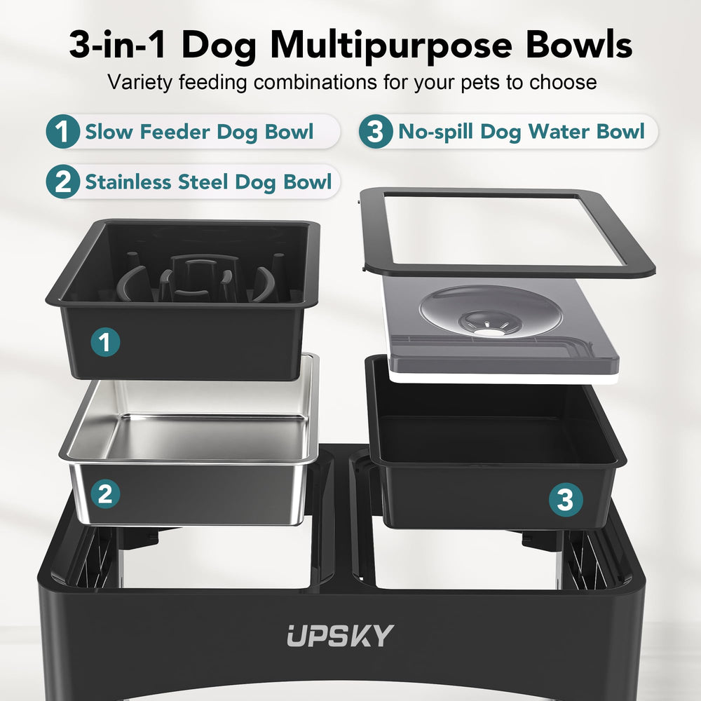 UPSKY stainless steel bowls resist corrosion and simplify cleaning after meals.