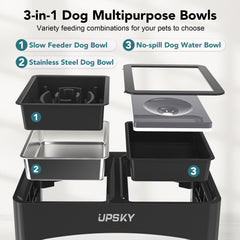 UPSKY stainless steel bowls resist corrosion and simplify cleaning after meals.