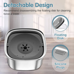 UPSKY 3L dog water bowl stainless-steel surface is durable and easy to clean.