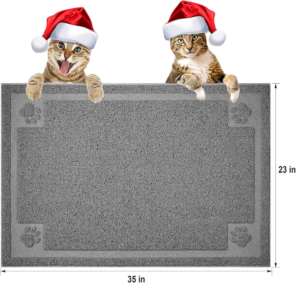 UPSKY cat litter mat anti-slip back keeps mat in place.