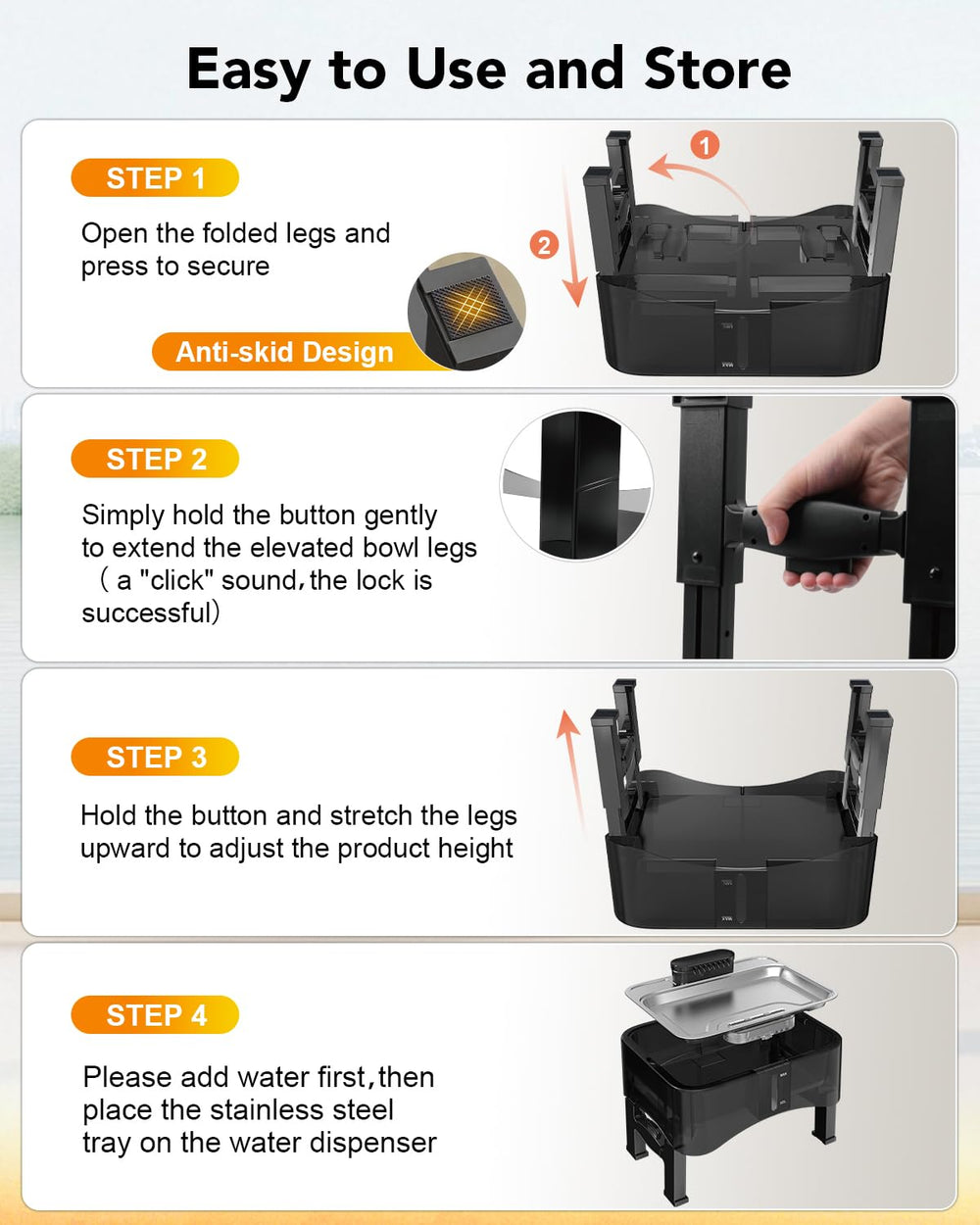 UPSKY easy-clean design simplifies daily maintenance for pets.