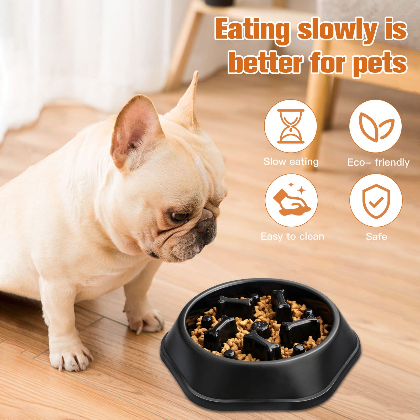 UPSKY Slow Feeder bowl interior close-up shows deeper ridges for interaction.