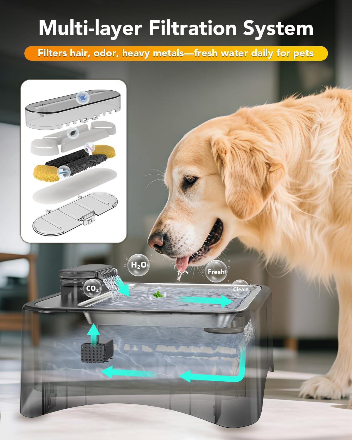 UPSKY ultra-quiet pump operates quietly for peaceful hydration.
