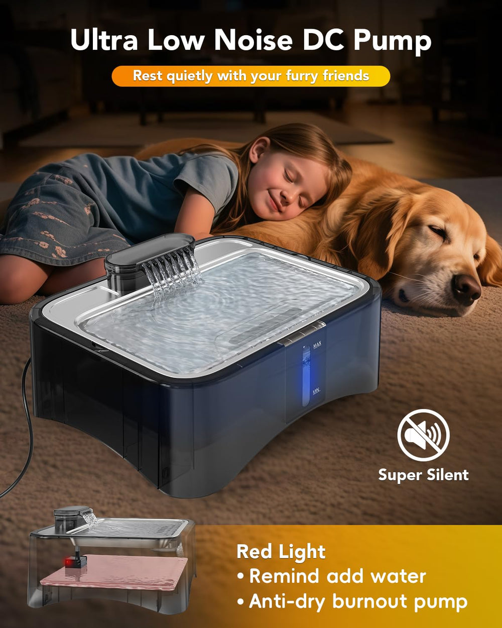 UPSKY water level window helps monitor hydration at a glance.