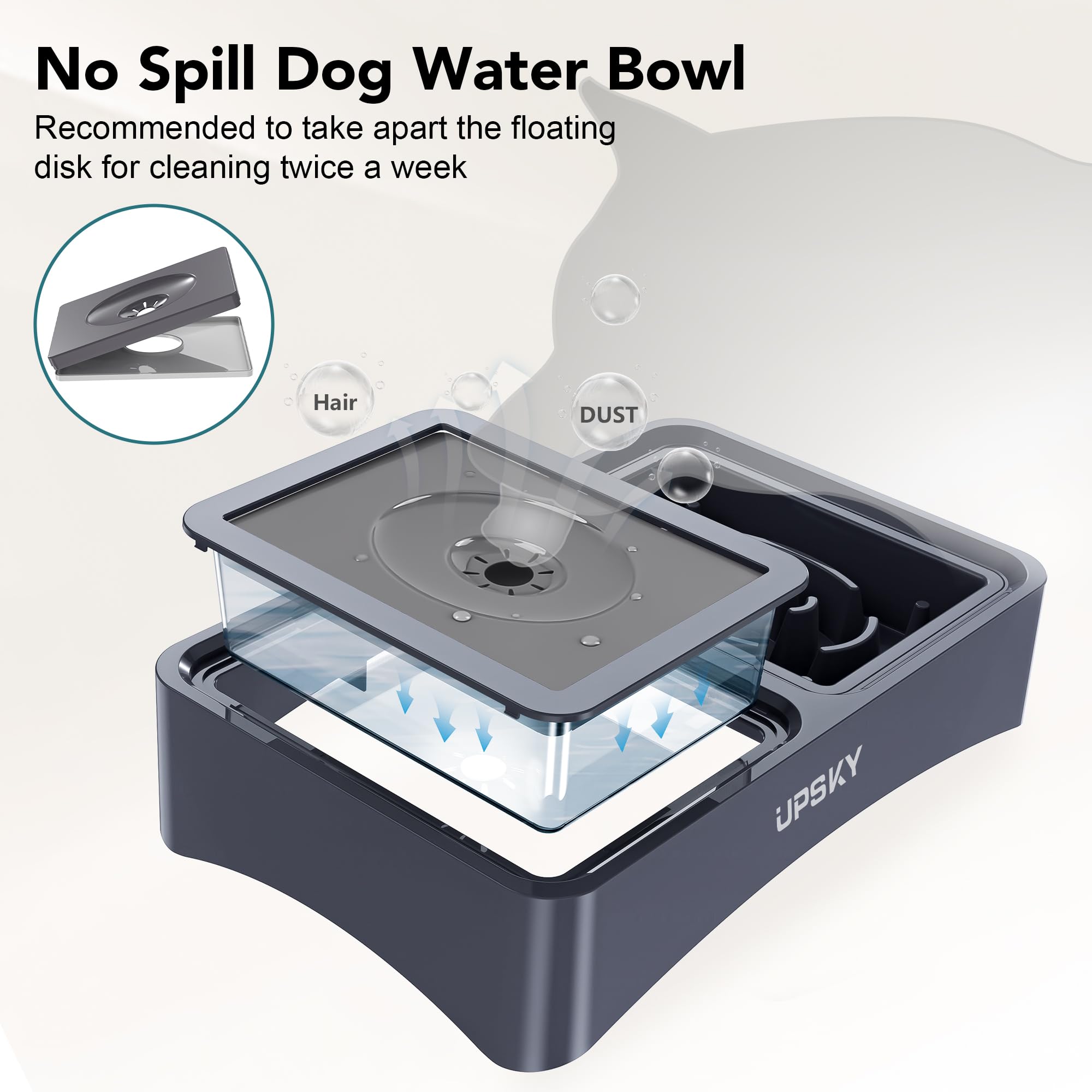 UPSKY anti-slip base stabilizes bowls during feeding