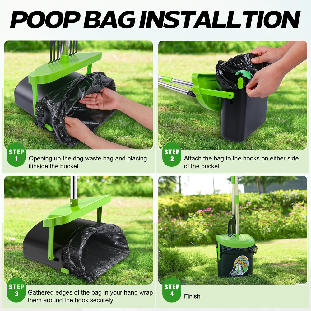 UpSky clip-system secures bags for reliable bag management during cleanup.
