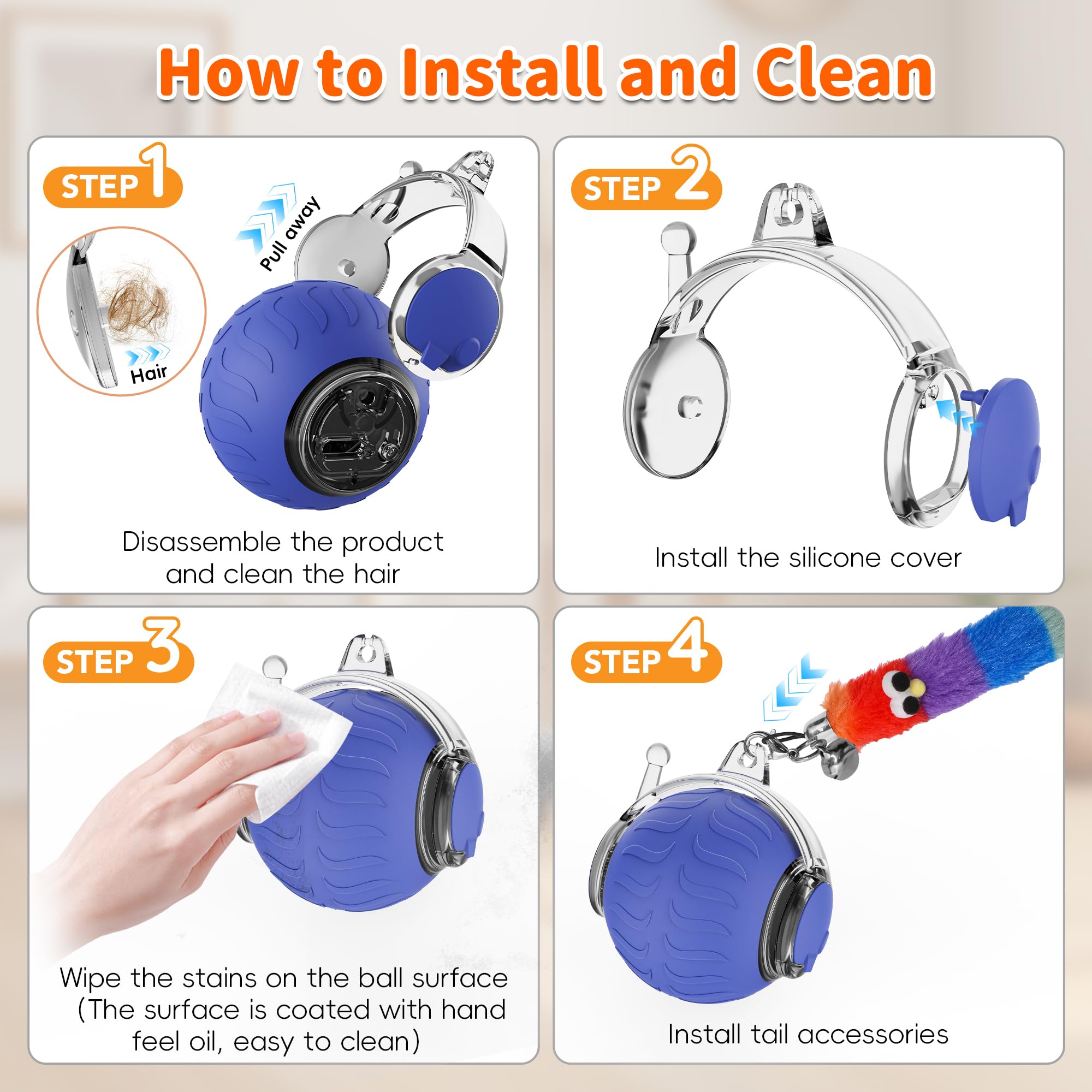 UPSKY cat ball rolling smoothly on wood floor without interruption