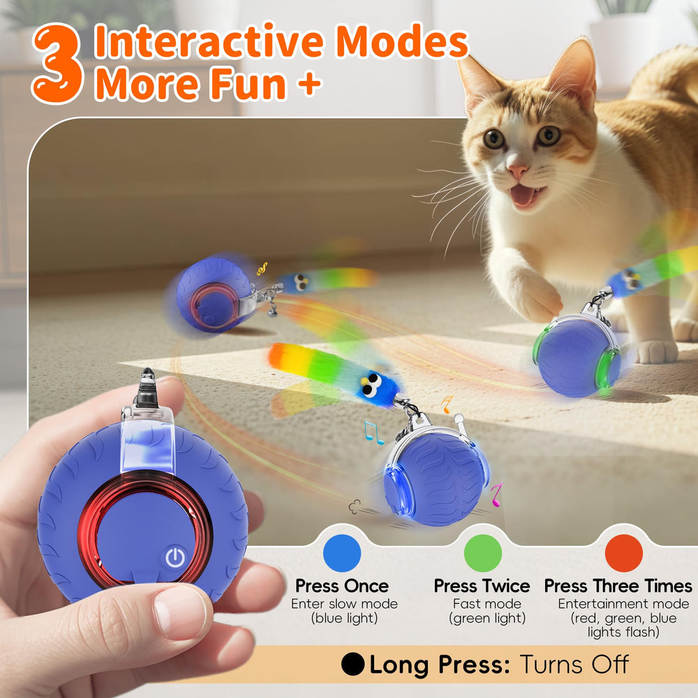 UPSKY interactive cat ball with sensors resumes play after a gentle touch