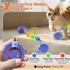 UPSKY interactive cat ball with sensors resumes play after a gentle touch
