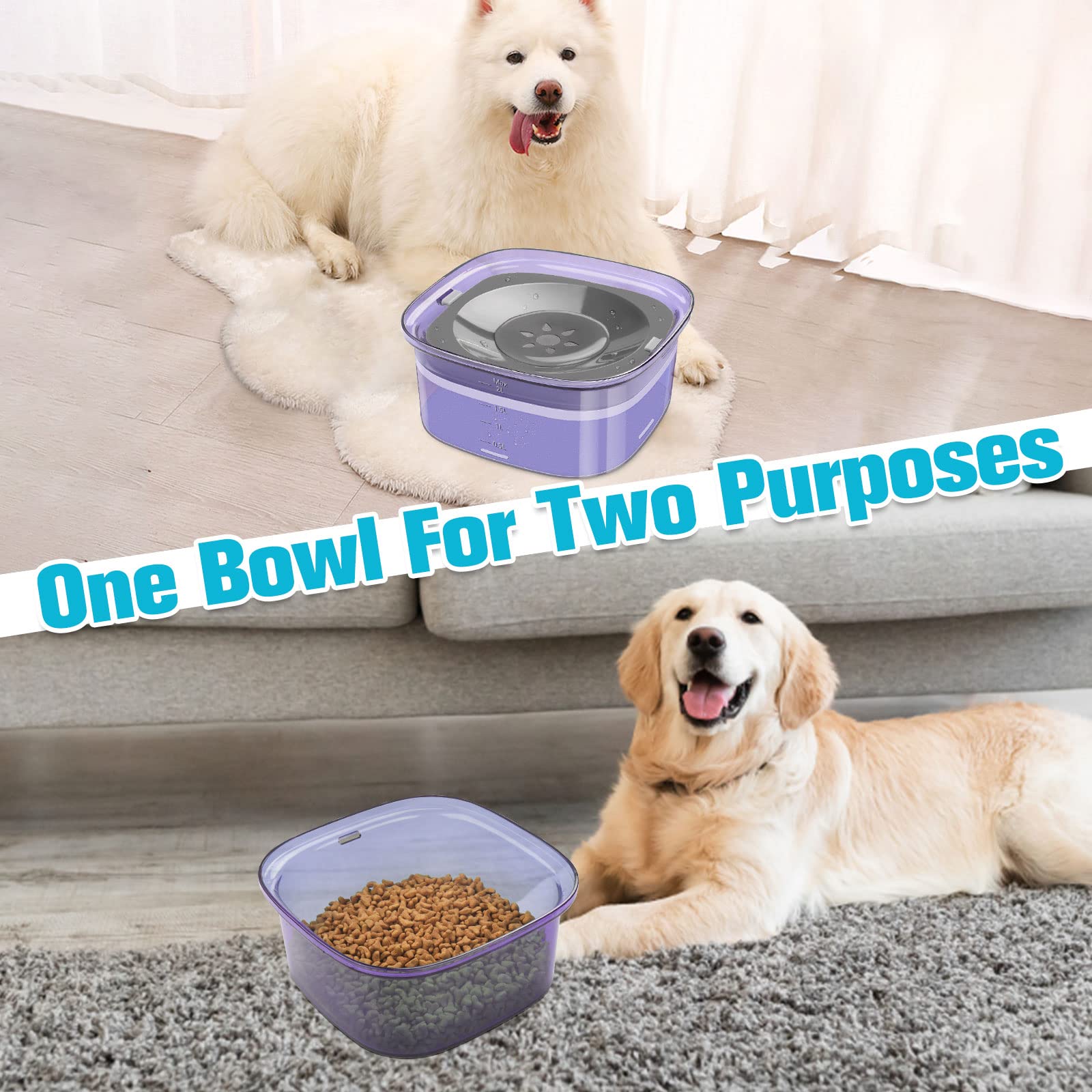 Upsky cat and dog compatible bowl supports messy drinkers with gentle flow.