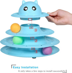 UPSKY Cat Toy Roller balls closeup highlights six colorful play options
