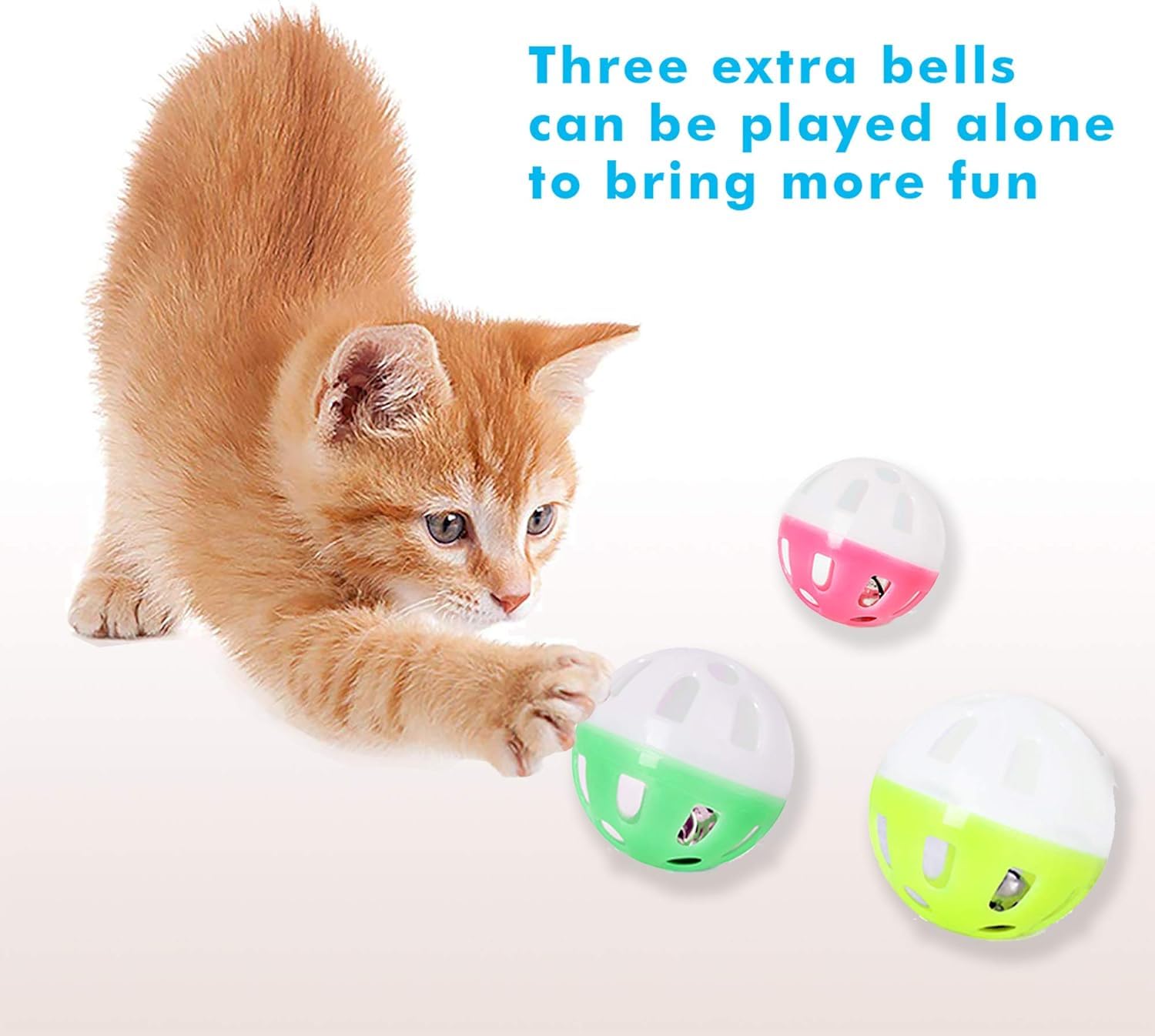 UPSKY Cat Toy Roller multi-level image shows engaging feline activity