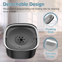 UPSKY floating disk slow-water feature promotes calmer drinking