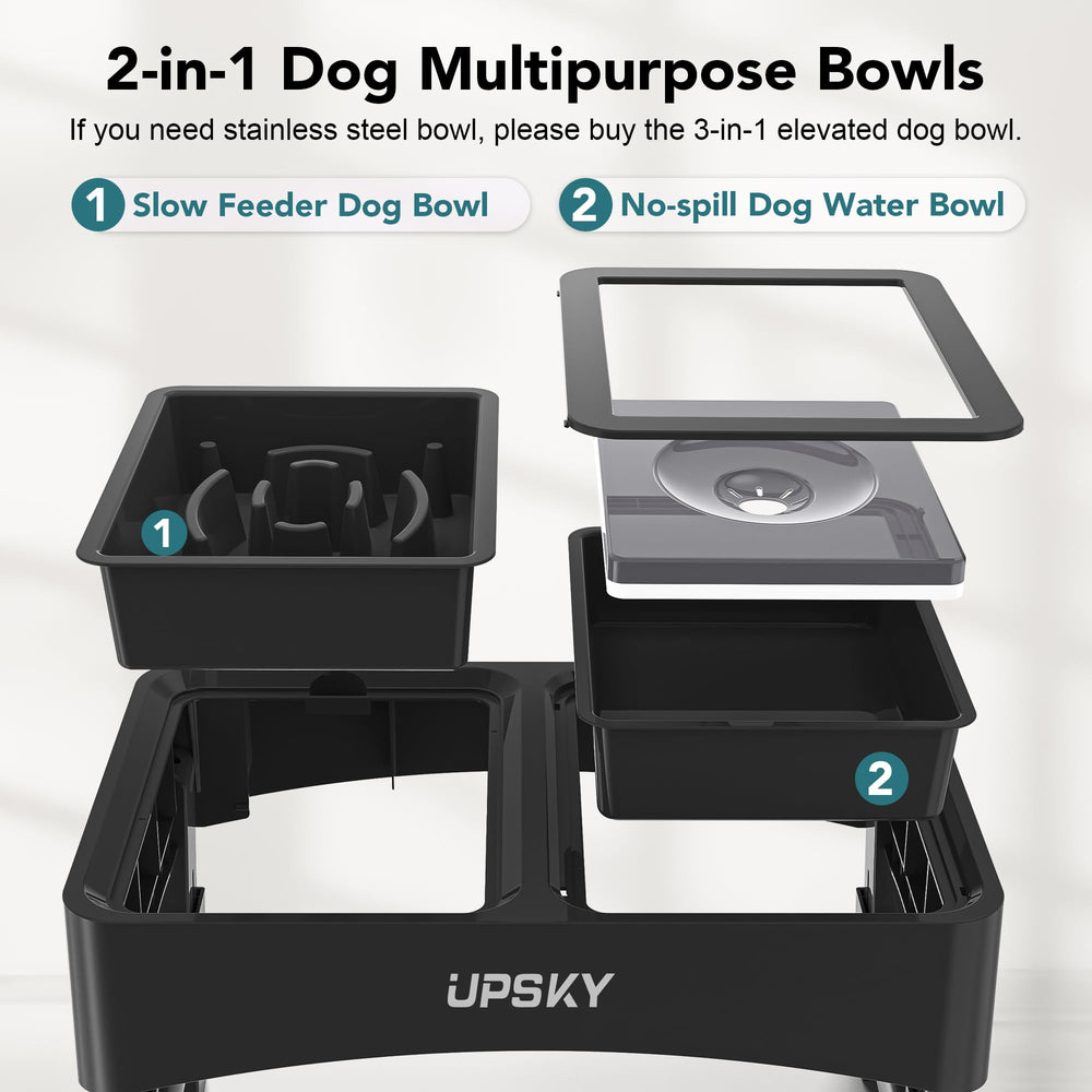 UPSKY floating disk water bowl helps reduce splashes while drinking.
