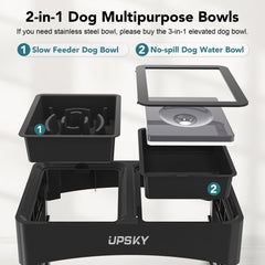 UPSKY floating disk water bowl helps reduce splashes while drinking.