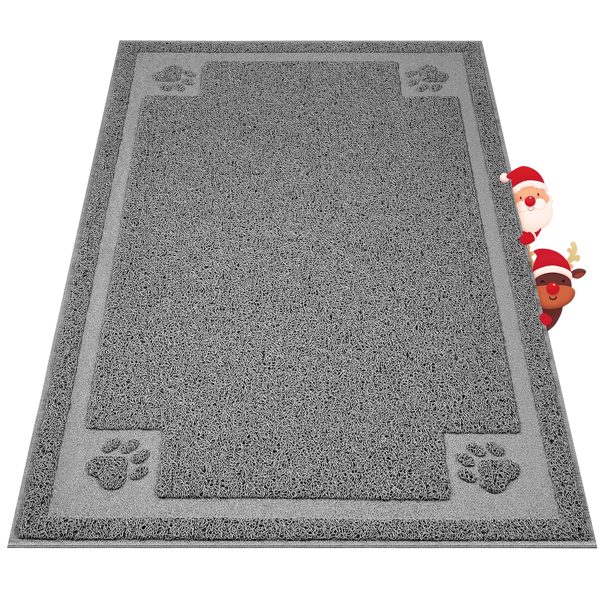 UPSKY large cat litter mat 35x23 top view for scatter control.