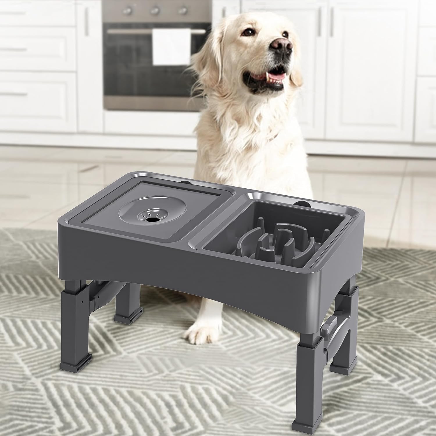 UPSKY no-spill 50oz water bowl keeps fur dry and reduces splashes.