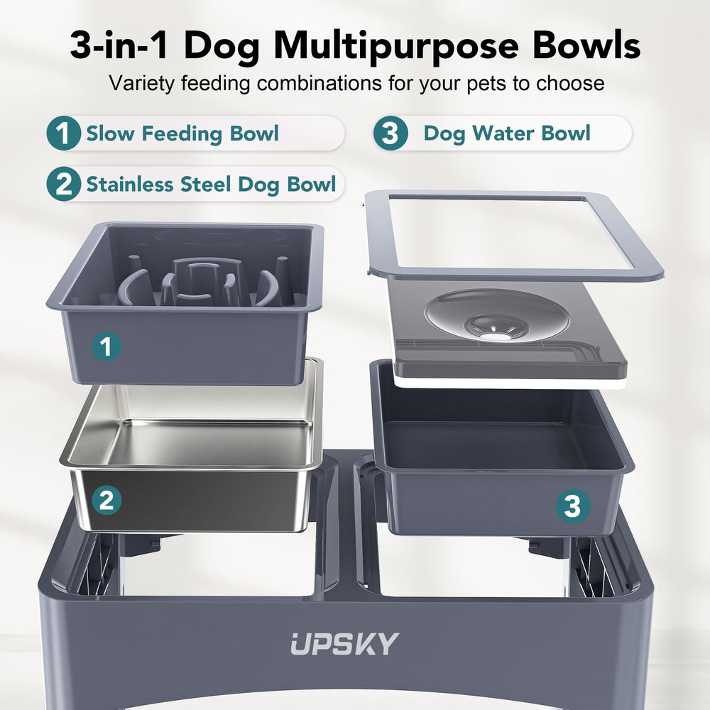 UPSKY oval ridge slow-feeder design shown on the bowl
