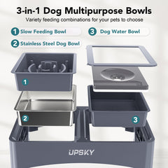UPSKY oval ridge slow-feeder design shown on the bowl