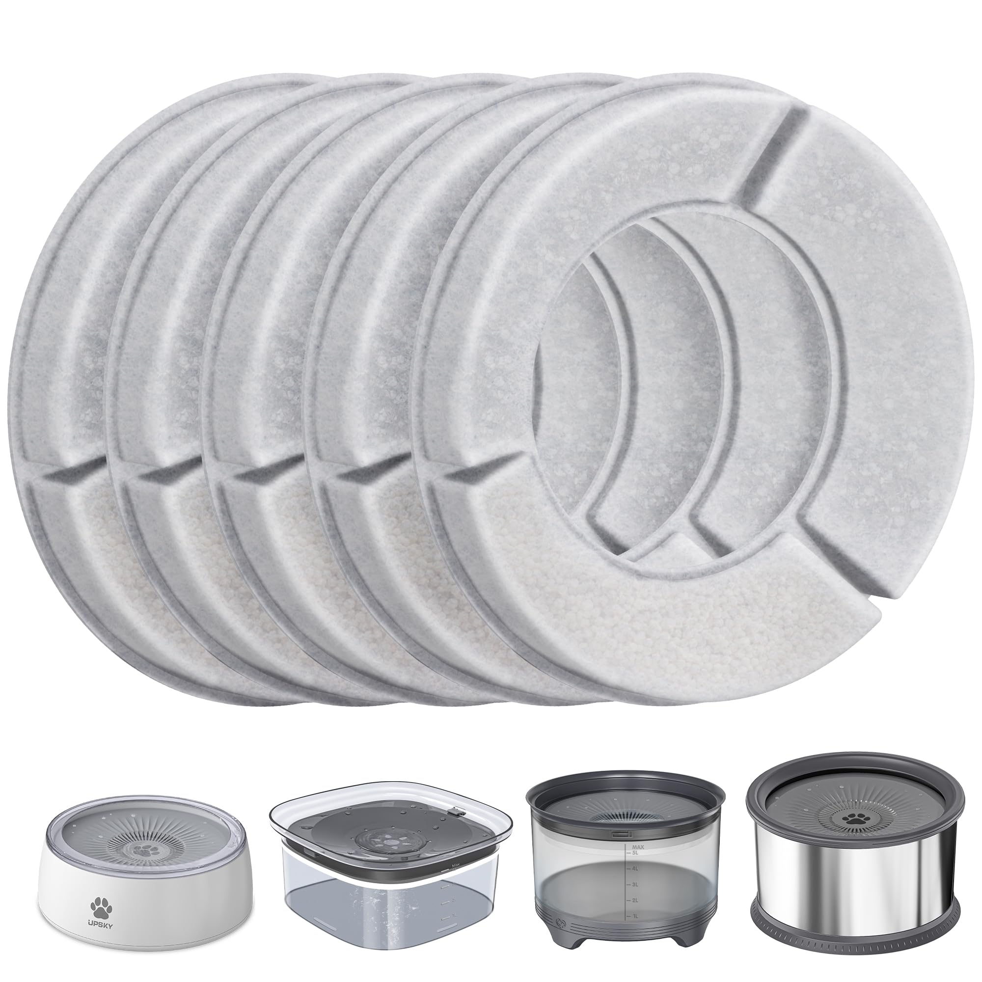 Upsky replacement filter closeup highlighting activated carbon for cleaner water taste