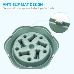 UPSKY Slow Feeder Bowl green bottom view with non-slip mats for stability