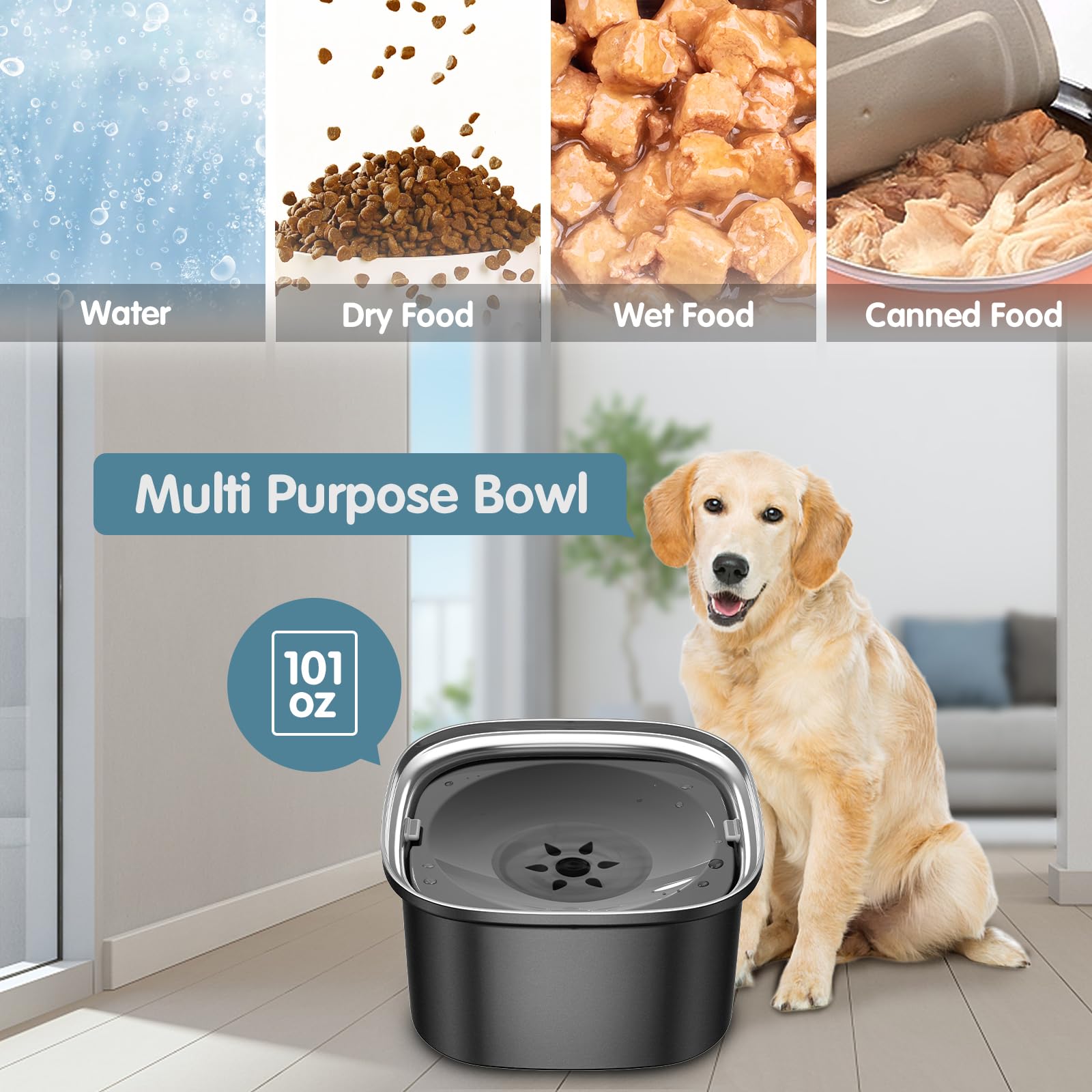 UPSKY travel-friendly water bowl in a car setup