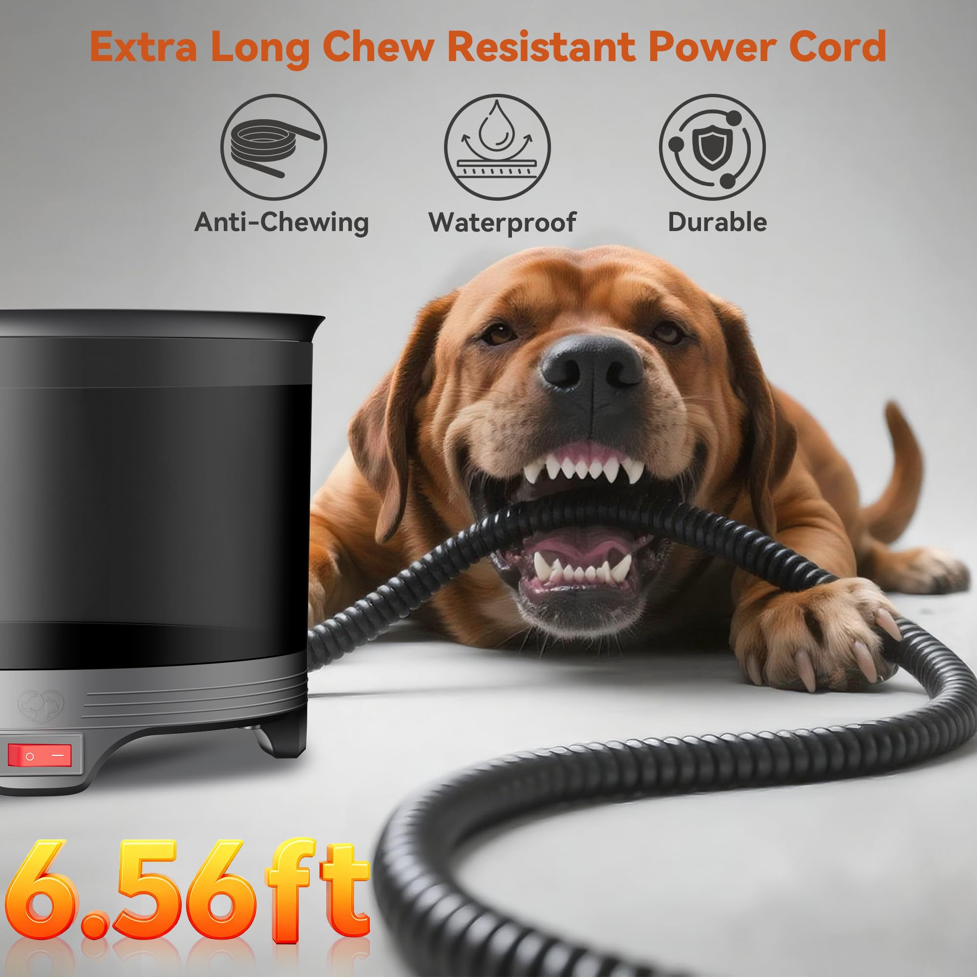 UPSKYPET heated water bowl anti-skid base keeps it steady.